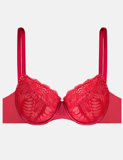 Атласный бюстгальтер с кружевом Esotiq ISABELLE 41022 красный, Цвет: красный, Размеры: 85E, изображение 7