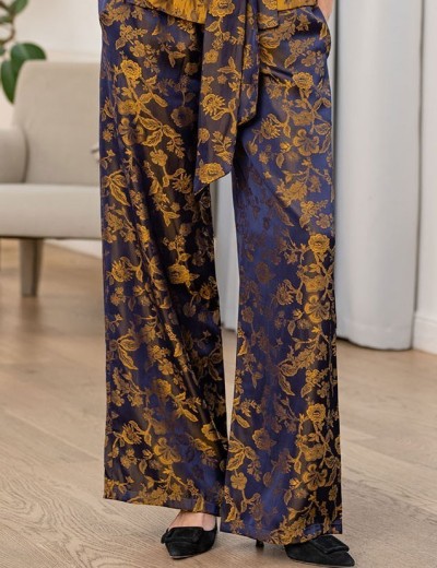 Комплект с брюками из шелка и вискозы Mia-Amore CHAMELEON 4056, Цвет: темно-синий, Размеры: S, изображение 5