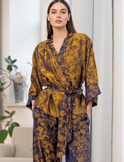 Комплект с брюками из шелка и вискозы Mia-Amore CHAMELEON 4056, Цвет: темно-синий, Размеры: S, изображение 3