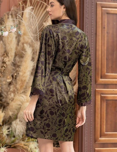 Халат шелковый Mia-Amore ELECTRA 4013, Цвет: баклажан, Размеры: 2XL/3XL, изображение 2