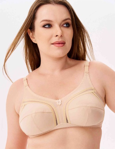 Бюстгальтер мягкий без косточек Misstyle 4122 / 122 бежевый, Цвет: бежевый, Размеры: 110F, изображение 4