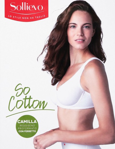 Хлопковый бюстгальтер Sollievo CAMILLA bianco, Цвет: bianco (белый), Размеры: 75C, изображение 2