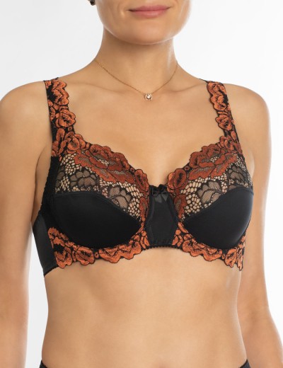 Бюстгальтер с мягкой чашкой Valmira 1112 черный с коньяком, Цвет: черный с коньяком, Размеры: 85C, изображение 3