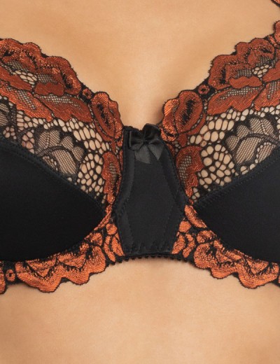 Бюстгальтер с мягкой чашкой Valmira 1112 черный с коньяком, Цвет: черный с коньяком, Размеры: 85C, изображение 5