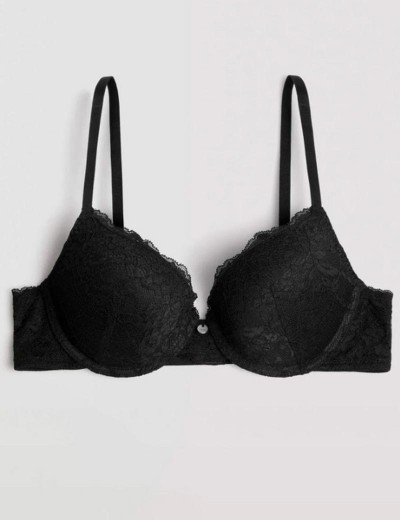 Кружевной бюстгальтер пуш-ап Ysabel Mora 10133 BASIC LACE черный, Цвет: черный, Размеры: 70B, изображение 4
