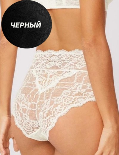 Высокие трусы слипы Ysabel Mora 10141 BASIC LACE черный, Цвет: черный, Размеры: XL, изображение 2