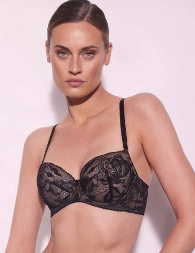 Бюстгальтер балконет пуш-ап Alles FROZEN 01 P-UP black, Цвет: черный, Размеры: 65G, изображение 3