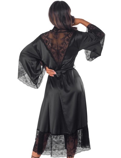 Длинный халат с кружевом Anais ALISSAN LONG ROBE, Цвет: черный, Размеры: S/M, изображение 2