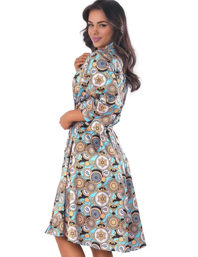 Длинный халат Anais LAZULIE LONG ROBE, Цвет: бирюзовый, Размеры: S/M, изображение 2