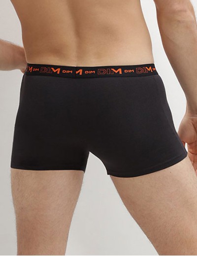 Черные боксеры с цветным поясом (3 шт) Dim 6596/3 смородина/оранжевый/синий, Цвет: черный (смородина/ор, Размеры: M, изображение 2