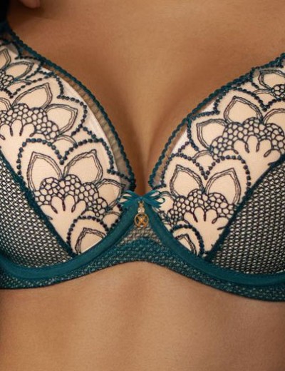 Бюстгальтер пуш-ап Kris Line ESSENCE brassiere S-class, Цвет: изумруд, Размеры: 60DD, изображение 4