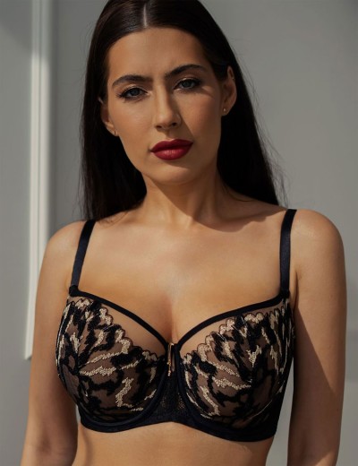 Мягкий бюстгальтер балконет Kris Line VENUS half cup soft черный, Цвет: черный, Размеры: 60E, изображение 3