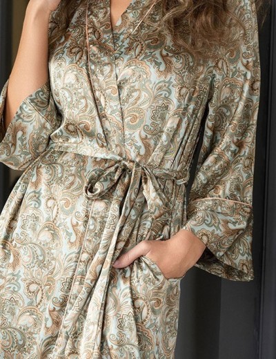 Халат кимоно из атласа Mia-Amore TERESA 7383, Цвет: мультколор, Размеры: 2XL/3XL, изображение 4