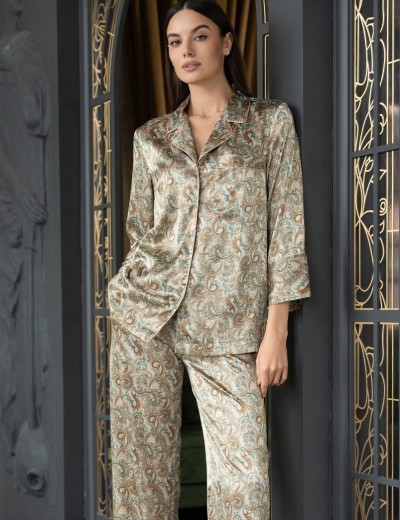 Атласная женская пижама Mia-Amore TERESA 7386, Цвет: мультколор, Размеры: M, изображение 4