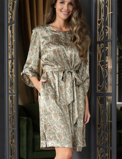 Атласное домашнее платье Mia-Amore TERESA 7388, Цвет: мультколор, Размеры: S/M, изображение 3