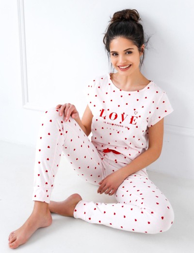 Хлопковая пижама с брюками Sensis AURA, Цвет: розовый, Размеры: M, изображение 4