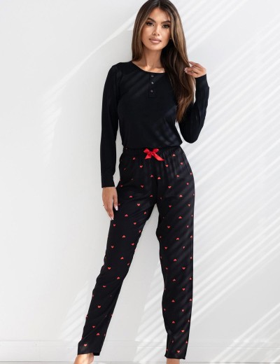Женская пижама с брюками Sensis ETERNITY, Цвет: черный, Размеры: L, изображение 2