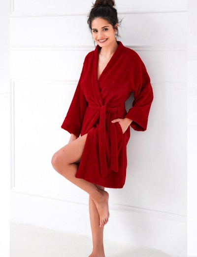 Банный халат Sensis ROLLING RED, Цвет: красный, Размеры: S/M, изображение 3