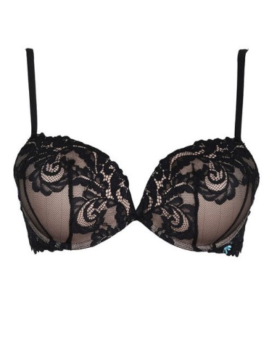 Бюстгальтер с двойным пуш-ап Infiore PIZZO 5500 luxury black, Цвет: luxury black (черный+беж), Размеры: 65B, изображение 5 Бюстгальтер с двойным пуш-ап Infiore PIZZO 5500 luxury black, Цвет: luxury black (черный+беж), Размеры: 65B, изображение 5