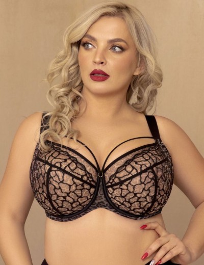 Мягкий бюстгальтер для большой груди Kris Line PANTHER soft full cup, Цвет: черный+бежевый, Размеры: 70N, изображение 3
