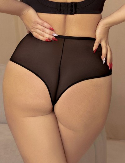 Трусы стринги высокие Kris Line PANTHER stringi high waist, Цвет: черный+бежевый, Размеры: M, изображение 2