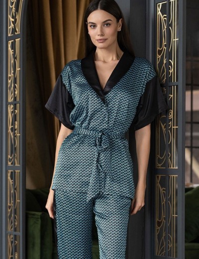 Женский атласный комплект Mia-Amore GENUA 7406, Цвет: голубой, Размеры: S, изображение 4