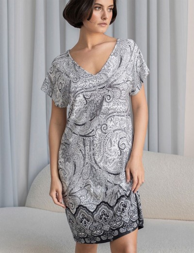 Платье домашнее Mia-Amore LUCIA 1914, Цвет: молочный+узор, Размеры: L/XL, изображение 3