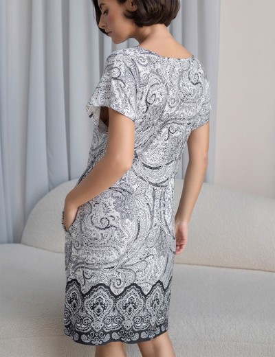 Платье домашнее Mia-Amore LUCIA 1914, Цвет: молочный+узор, Размеры: L/XL, изображение 2