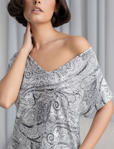 Платье домашнее Mia-Amore LUCIA 1914, Цвет: молочный+узор, Размеры: L/XL, изображение 4