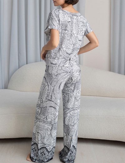 Комплект из трикотажной вискозы Mia-Amore LUCIA 1916, Цвет: молочный+узор, Размеры: 4XL, изображение 2