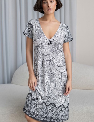 Ночная сорочка больших размеров Mia-Amore LUCIA 1918, Цвет: молочный+узор, Размеры: 2XL, изображение 4