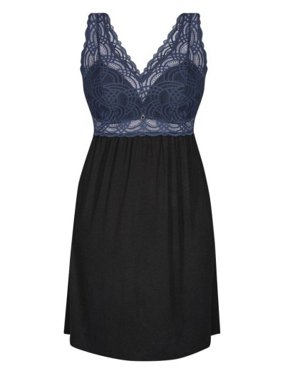 Сорочка с кружевным лифом Mefemi DEBORA черный+индиго, Цвет: черный+индиго, Размеры: 4XL, изображение 3