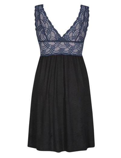 Сорочка с кружевным лифом Mefemi DEBORA черный+индиго, Цвет: черный+индиго, Размеры: 4XL, изображение 4