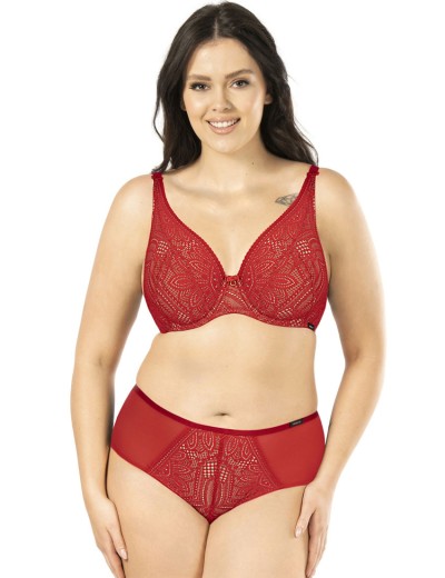 Кружевной бюстгальтер на косточках Mefemi DESIRE M bralette красный, Цвет: красный, Размеры: 70E, изображение 4