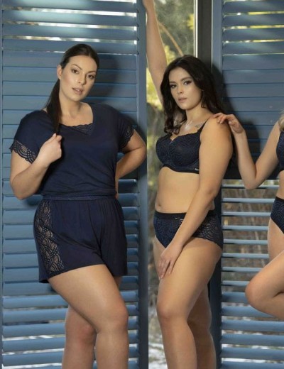 Кружевные трусы шорты Mefemi DEBORA SZORTY индиго, Цвет: индиго, Размеры: XL, изображение 7