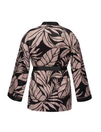 Велюровый халат-мини Mefemi DESIRE, Цвет: чёрно-бежевый, Размеры: L, изображение 6