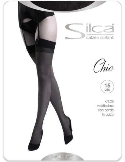 Чулки под пояс Silca CA1109 CALZA CHIC 15 den avorio, Цвет: экрю, Размеры: 1, изображение 3