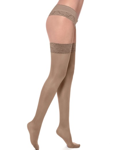 Чулки с кружевной коронкой Silca CA4105 CALZA NADY 40 den visone, Цвет: коричневый, Размеры: 2, изображение 2