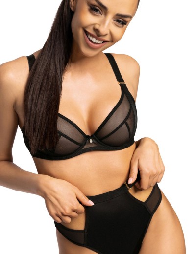 Высокие трусы стринги MAT DENISE S-0201-4-1 czarny, Цвет: черный, Размеры: M, изображение 6