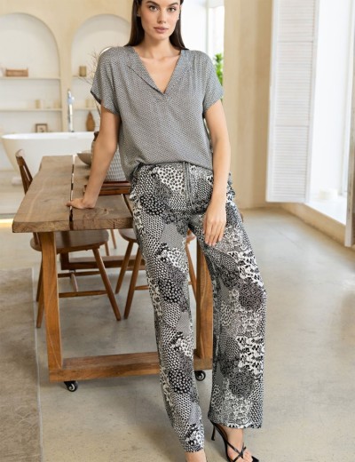 Комплект брюки и топ Mia-Amore AVELINA 5126, Цвет: черно-белый, Размеры: S, изображение 3