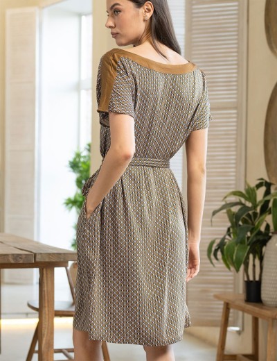 Туника из тканой вискозы с шёлком Mia-Amore DONNA 5104, Цвет: коричневый, Размеры: L/XL, изображение 2