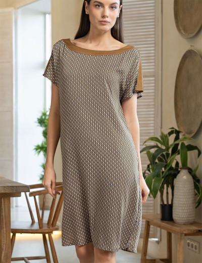 Туника из тканой вискозы с шёлком Mia-Amore DONNA 5104, Цвет: коричневый, Размеры: L/XL, изображение 3