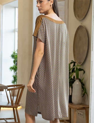 Туника из тканой вискозы с шёлком Mia-Amore DONNA 5104, Цвет: коричневый, Размеры: L/XL, изображение 4