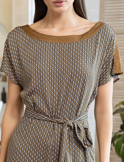 Туника из тканой вискозы с шёлком Mia-Amore DONNA 5104, Цвет: коричневый, Размеры: L/XL, изображение 5