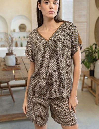 Комплект из вискозы с шёлком Mia-Amore DONNA 5132, Цвет: коричневый, Размеры: L, изображение 4