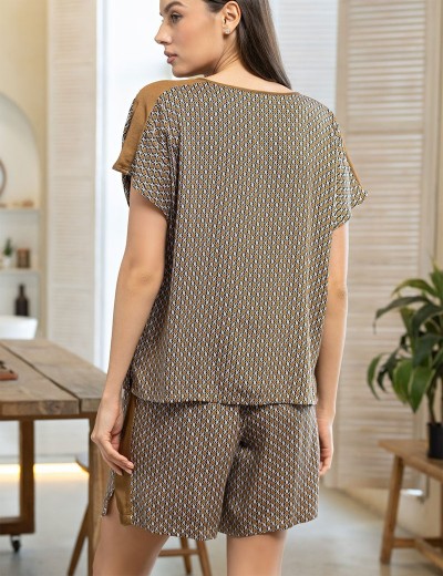 Комплект из вискозы с шёлком Mia-Amore DONNA 5132, Цвет: коричневый, Размеры: L, изображение 2