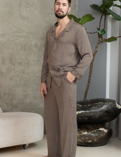 Мужская пижама Mia-Amore DONNA 5134, Цвет: коричневый, Размеры: 4XL, изображение 2