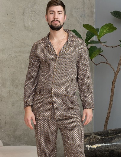Мужская пижама Mia-Amore DONNA 5134, Цвет: коричневый, Размеры: 4XL, изображение 4