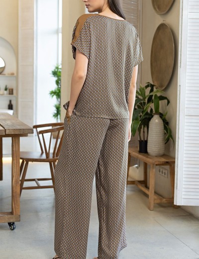 Пижама комплект топ+брюки Mia-Amore DONNA 5135, Цвет: коричневый, Размеры: 4XL, изображение 2