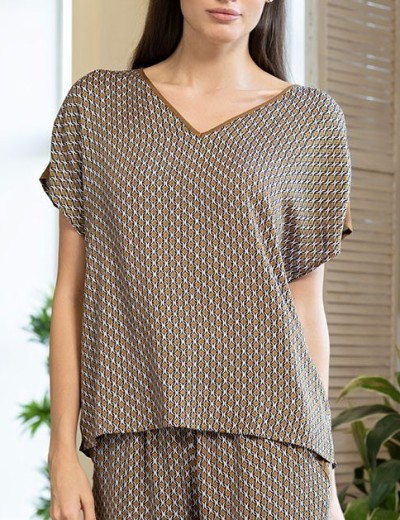 Пижама комплект топ+брюки Mia-Amore DONNA 5135, Цвет: коричневый, Размеры: 4XL, изображение 5